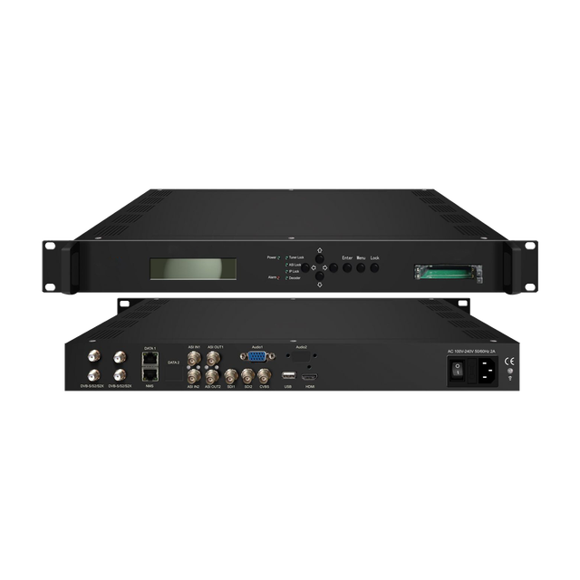 HZY-3975C HD IRD Integrated Demodulator Descrambler Decoder 1/2 Tuner 2 ASI 16 IP Input 3G-SDI Output for Digital TV Broadcast