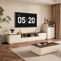 Luxuriöses, Modernes, Umweltfreundliches, Anpassbares TV-Schrank- und Couchtisch-Set aus Massivholz mit Stauraum für Wohnzimmer-Möbel