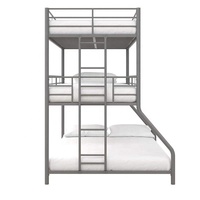 Litera de dormitorio doble ajustable de Metal plateado Cormac moderna para uso en apartamento de Hotel de Hospital de dormitorio escolar