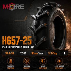 ยางในรถไถนา MORE H657-25 18.4-34 PR-1 พรีเมียม 12PR กว้าง 467 มม. แบบไบแอส ยึดเกาะดีเยี่ยม ทนความร้อนและความเย็น - Product Image 1
