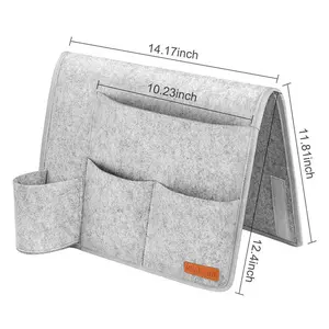 Easy Storage Hanging Bag for Sofa Bed Bedside Caddy Organizer Magazine Remote Control with Water Bottle Holder