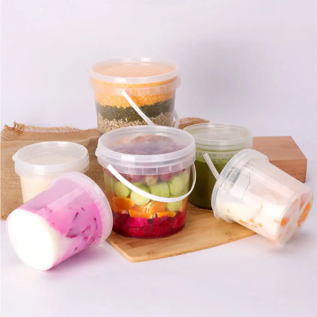 Plastik eimer 2 Liter Mini-Eis in Lebensmittel qualität mit Deckel Kunststoff fermentation Aufbewahrung behälter mit Deckel für Farbe