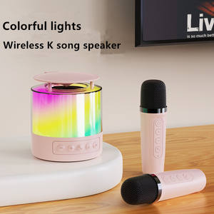 ลำโพงคาราโอเกะไร้สาย K19 <span class=keywords><strong>ส</strong></span>ำหรับโฮมเธียเตอ<span class=keywords><strong>ร์</strong></span> พร้อมไฟ RGB LED ใช้แบตเตอรี่ ลำโพงขนาดเล็กสำหรับร้องเพลง KTV รุ่นใช้ในบ้าน - Product Image 3