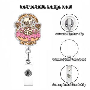 Vente chaude Glitter Halloween Acrylique <span class=keywords><strong>Badge</strong></span> Bobine Fun Rétractable Infirmière <span class=keywords><strong>Porte</strong></span>-<span class=keywords><strong>Badge</strong></span> - Product Image 4