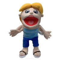Boneka tangan anak laki-laki jefby 55cm uniseks, boneka tangan Natal, desain anjing bordir, katun PP penghilang stres, grosir