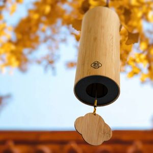Carillon à vent de style chinois haut de gamme, cloche rétro en bambou à tenir à la main pour la méditation, la guérison et le yoga - Product Image 2
