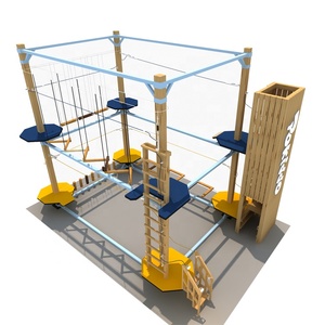 Dây Thừng Phiêu Lưu Khóa Học Công Viên Zip Line Thiết Bị Với <span class=keywords><strong>Tree</strong></span> House Nhân Tạo - Product Image 1