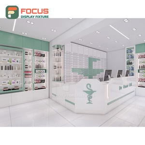 Professional Store Interior Solid Wood Glass Display Case Interior Design Beauty Retail Design - Product Image 2