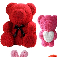 Cadeaux pour la fête des mères, petite amie, maman, anniversaire, femmes, rose en PE, fleur en peluche, cadeau de la Saint-Valentin, cadeau d'anniversaire avec boîte, 25 cm