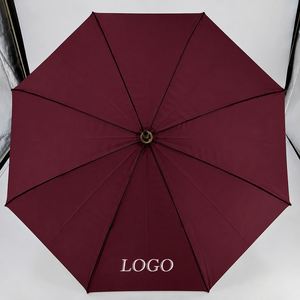 Paraguas de Lluvia Recto con Mango en J de Madera, Apertura Automática, con Logotipo Personalizado, para Hotel, Club, Promoción de Marca, Regalo Empresarial - Product Image 2