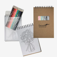 Carnets de Marketing Personnalisés avec Logo, Feuilles et Crayons de Couleur – Coffret Cadeau Promotionnel en Gros