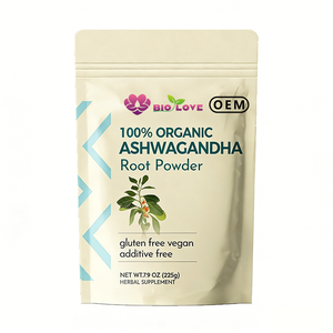 BIO <span class=keywords><strong>LOVE</strong></span> Polvo de Raíz de Ashwagandha 100% Orgánico 225g, Fuente de Withanólidos Puros, Suplemento Herbal de Alta Calidad de Fábrica - Product Image 1