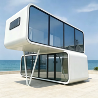 Cabine mobile préfabriquée insonorisée à structure en acier pour bureau de jardin moderne, studio de cour et travail à distance, type Apple Cabin House