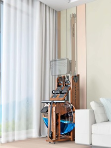 <span class=keywords><strong>Rameur</strong></span> <span class=keywords><strong>à</strong></span> <span class=keywords><strong>eau</strong></span> <span class=keywords><strong>en</strong></span> <span class=keywords><strong>bois</strong></span> pliable robuste pour la maison et la salle de sport, équipement d'entraînement cardiovasculaire intérieur pour un entraînement complet du corps - Product Image 4