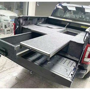 Plateau coulissant pour benne de pick-up de 5 pieds, compatible avec le camping-car Raptor, en acier inoxydable avec tiroir de rangement et console centrale. - Product Image 5