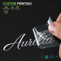 Autocollant personnalisé avec lettres de marque, en nickel électroformé, chrome argenté miroir, étiquette de marque haut de gamme