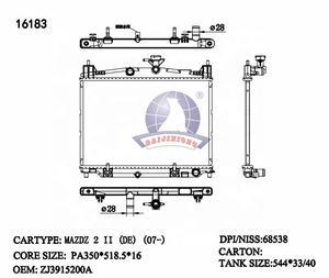 Оптовая продажа автозапчастей ZJ3915200A <span class=keywords><strong>PA66</strong></span> <span class=keywords><strong>GF30</strong></span> радиатор для Mazda 2 DE 2007-2015 заводской радиатор - Product Image 2