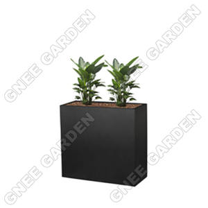 Diviseur de jardinière en acier galvanisé noir durable et résistant à la rouille 610Lx250Wx610H Résistant aux intempéries en extérieur Pot de fleurs Décoration de jardin Maison - Product Image 3