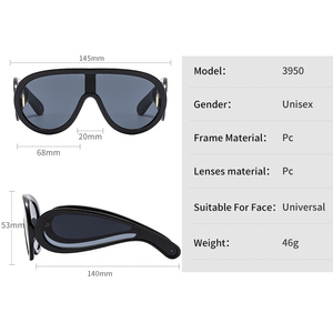 2025 Y2k <strong>Sunglasses</strong> Fashion Trendy Cute Plastic Funny <strong>Personalised</strong> Luxury Unisex Top One Piece Lens Oversized Shield <strong>Sunglasses</strong> - Product Image 4