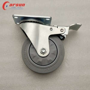 Medium Industriële Wielen 4 Inch Grijze Tpr Wiel Draaibare <span class=keywords><strong>Caster</strong></span> Hotel Bagage Auto Casters