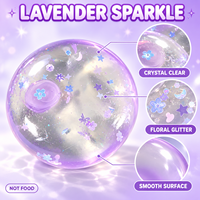 Balle anti-stress artisanale souple à paillettes violet lavande Vaseline, jouet sensoriel