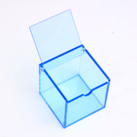 Maßgeschneiderte Quadratische Klare Kleine Acryl-Schattenbox / Acryl-Würfel-Aufbewahrungs- und Präsentationsbox mit Scharnier in Verschiedenen Größen