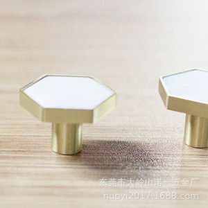 <b>Copper</b> Hexagonal Furniture Handle Minimalist Cabinet <b>Knob</b> Durable Geometric Design For Wardrobe And Cabinet - Product Image 4