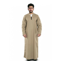 Qamis Traditionnel Islamique pour Hommes à Manches Longues – Robe Décontractée Arabe pour le Ramadan, Idéale pour les Musulmans