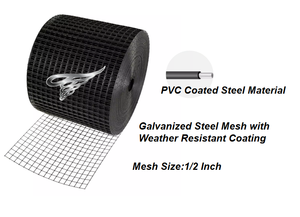 Mạ kẽm Đen PVC tráng 8 "panel năng lượng mặt trời chim Mesh-1.0mm nhiệm vụ nặng nề dây cuộn chống gỉ & Chew-proof cho mái nhà bảo vệ năng lượng mặt trời - Product Image 2