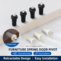 Conector de herrajes para muebles de puerta de armario con eje central telescópico de plástico, núcleo de hierro y pasadores con resorte para persiana oculta