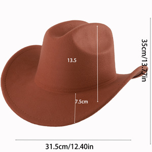 Sombrero de Vaquero con Cinturón de Cabeza de Toro, Accesorio de Moda, Protección Solar, Cálido, Resistente al Viento, Poliéster, Primavera 2025 - Product Image 5
