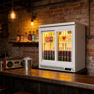 <span class=keywords><strong>Mini</strong></span>-réfrigérateur à température unique avec porte vitrée LED, refroidissement direct, 1 étagère, pour comptoir de bar, vitrine à <span class=keywords><strong>vin</strong></span>, usage en supermarché - Product Image 1