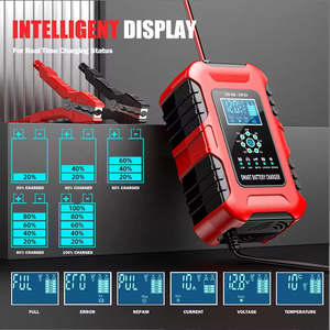 FOXSUR 12V 10A 24V 5A 7-stage Lead Acid AGM LiFePo4 Motorcycle Car Lithium Battery Digital LCD Large Display Automatic Charger - Product Image 4