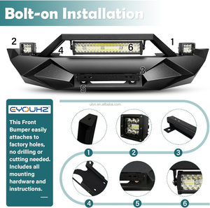 <span class=keywords><strong>Precio</strong></span> de fábrica OEM Parachoques delantero Fit 2007-2023 <span class=keywords><strong>Jeep</strong></span> Wrangler JK JL JT Parachoques de gladiador <span class=keywords><strong>con</strong></span> placa de cabrestante y Marco de matrícula - Product Image 4