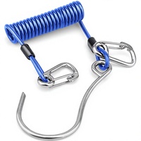 Crochet de plongée sous-marine avec cordon rétractable et clips