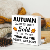 1PC Plaque de table en PVC imprimée UV Feuille d'automne dorée, Décoration d'automne style ferme pour la maison et le bureau, Ambiance récolte chaleureuse