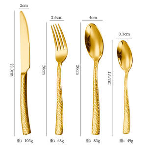 ชุดช้อนส้อมสแตนเลส A09T4 304 ด้ามจับลายตอก ชุดมีดส้อมตะวันตก มีด ช้อน ส้อม ช้อนกาแฟ ปลอดภัยสำหรับอาหาร - Product Image 3