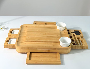 <span class=keywords><strong>Plateau</strong></span> à fruits, à steak, à pâtisserie avec couvercle transparent, planche à découper en bambou, planche à découper double face portable pour <span class=keywords><strong>fromage</strong></span>, cuisine - Product Image 5