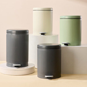 Poubelle à pédale cylindrique pour cuisine, intérieur, PPABS, style simple - Product Image 2
