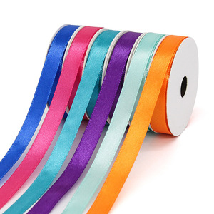 Satin Ribbon Spool 1 Cm 200 Cm Solid Color Gift Packaging Decorative Ribbons For Apparel And Home Textile Industry - Product Image 1