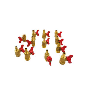 Robinet à poignée papillon en laiton sur mesure - Double raccord à barbillon à paroi épaisse pour pneumatique - Product Image 5