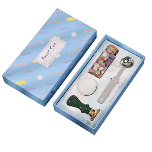 New Custom wax seal stamp kit Detachable Stamp Spoon Set Sealing Beads Envelope Wedding Packaging Gifts Postcard