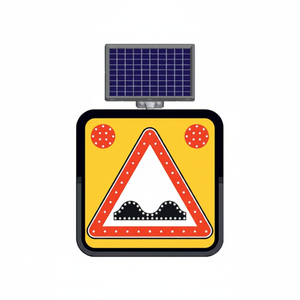 Señal de Reducción de Velocidad Solar de 10W, 60 x 60 cm, Reflectante, con Advertencia de Tráfico y Distancia de Advertencia LED de 500m para Uso en Carreteras - Product Image 2