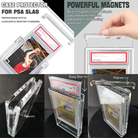 Kotak Penyimpanan Kartu Graded PSA Akrilik, Tempat Kartu Koleksi Graded, Kotak Display Slab untuk PSA dengan Tutup Magnetik Pelindung