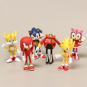 New Arrival Anime Figure Cartoon Action Figure Movable Model Toys 6pcs/set New 9cm Toy Pvc Toy Shadow Tails Characters For Child