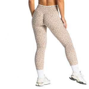 <span class=keywords><strong>Pantalones</strong></span> de Yoga de Cintura Alta con Estampado de Leopardo para Mujer, Sin Costuras, Control de Abdomen, Ajustados, Ideales para Fitness - Product Image 2