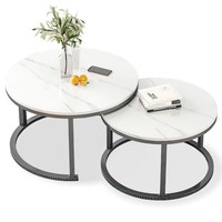 Décor noir de salon ensemble en bois de luxe rond nordique tables basses modernes pour la maison