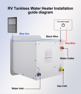 Chauffe-eau sans réservoir au <span class=keywords><strong>gaz</strong></span> <span class=keywords><strong>naturel</strong></span> portable personnalisé avec échangeur <span class=keywords><strong>de</strong></span> chaleur en cuivre, capacité <span class=keywords><strong>de</strong></span> 10 L, boîtier en acier inoxydable - Product Image 5