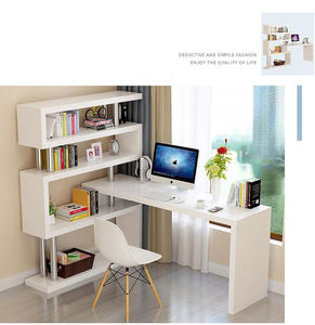 Modern Folding Down Wall Mounting Computer Table Small Mounted <strong>Floating</strong> <strong>Corner</strong> Folding Computer <strong>Desk</strong> With Bookshelf - Product Image 4