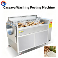 West-Afrika Markt 120-Type Cassave Was- en Schilmachine 750KG/H 3000W Schuurborstel voor Akpu en Fufu productie
